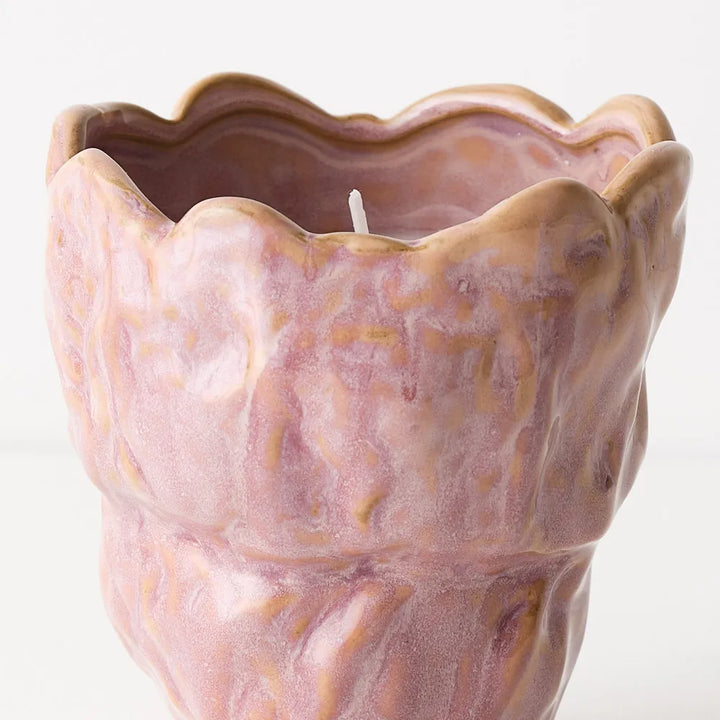 Mae Vanilla Scented Candle | Pink | 12x10cm