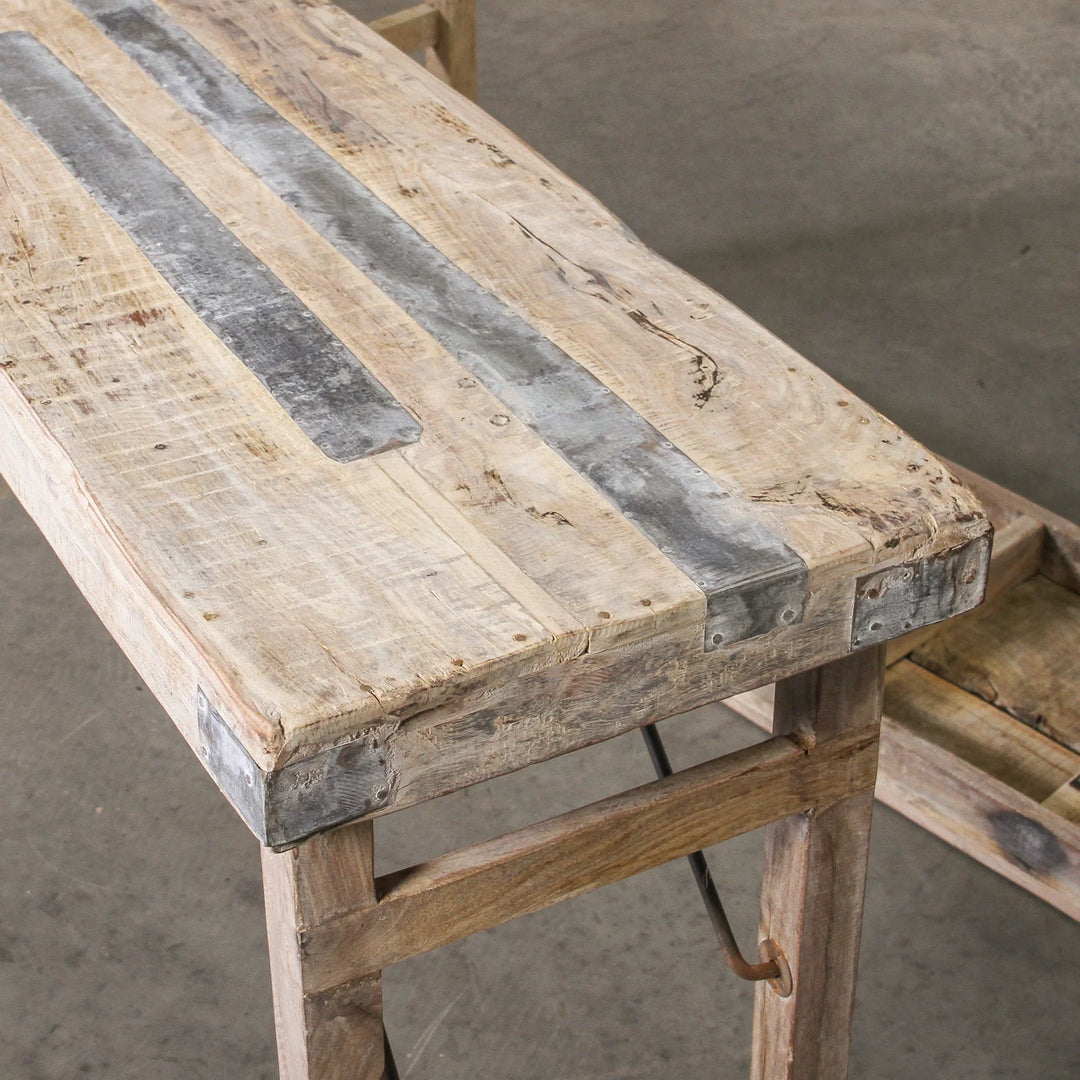 Rajasthan Console Table | Collapsible Legs | Bleached| W179 x D42 x H79cm