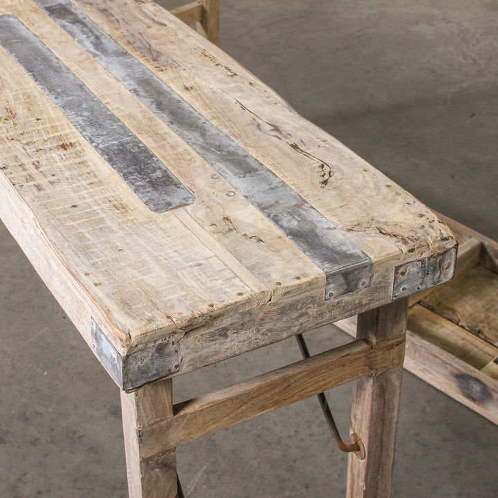 Rajasthan Console Table | Collapsible Legs | Bleached| W179 x D42 x H79cm