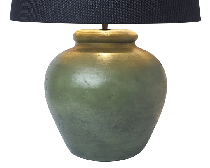 Fani Ceramic Jug Lamp Base | Old Green | W28cm x H40cm - Suzie Anderson Home