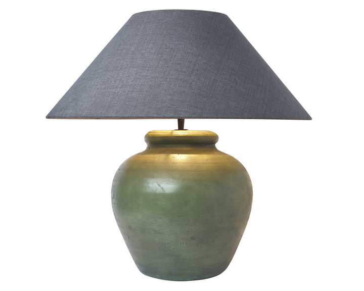 Fani Ceramic Jug Lamp Base | Old Green | W28cm x H40cm - Suzie Anderson Home