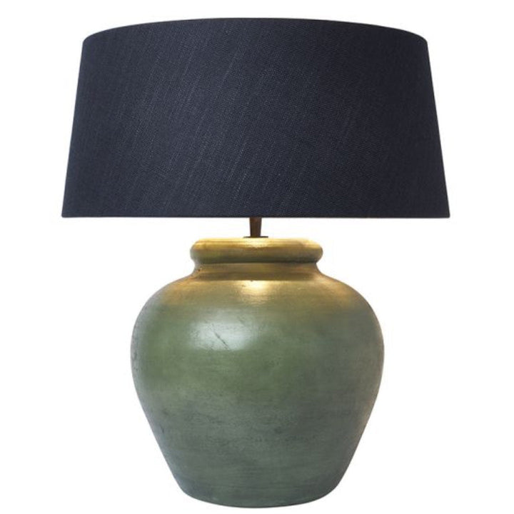 Fani Ceramic Jug Lamp Base | Old Green | W28cm x H40cm - Suzie Anderson Home