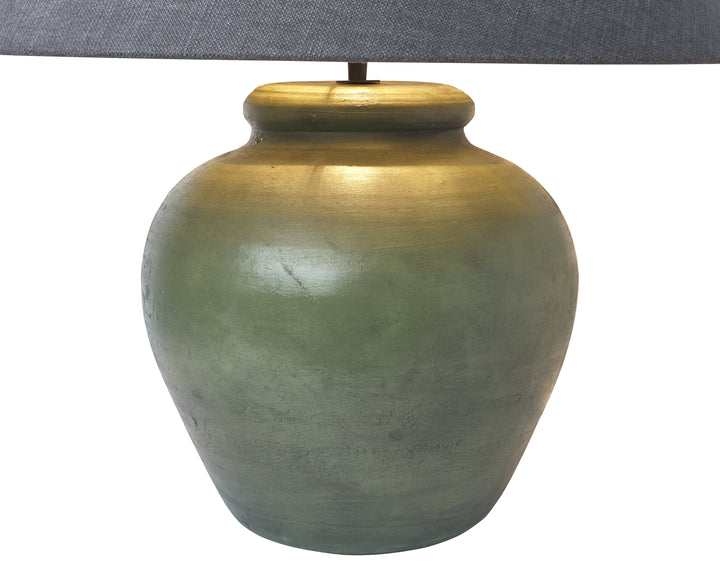 Fani Ceramic Jug Lamp Base | Old Green | W28cm x H40cm - Suzie Anderson Home