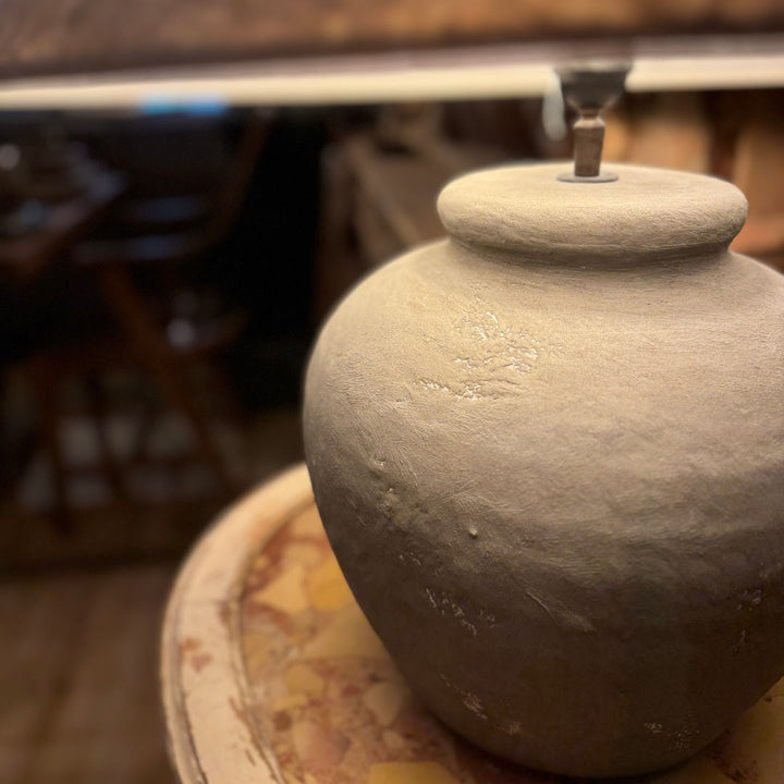 Fani Ceramic Jug Lamp Base | Grey Plaster | W28cm x H40cm-Suzie Anderson Home