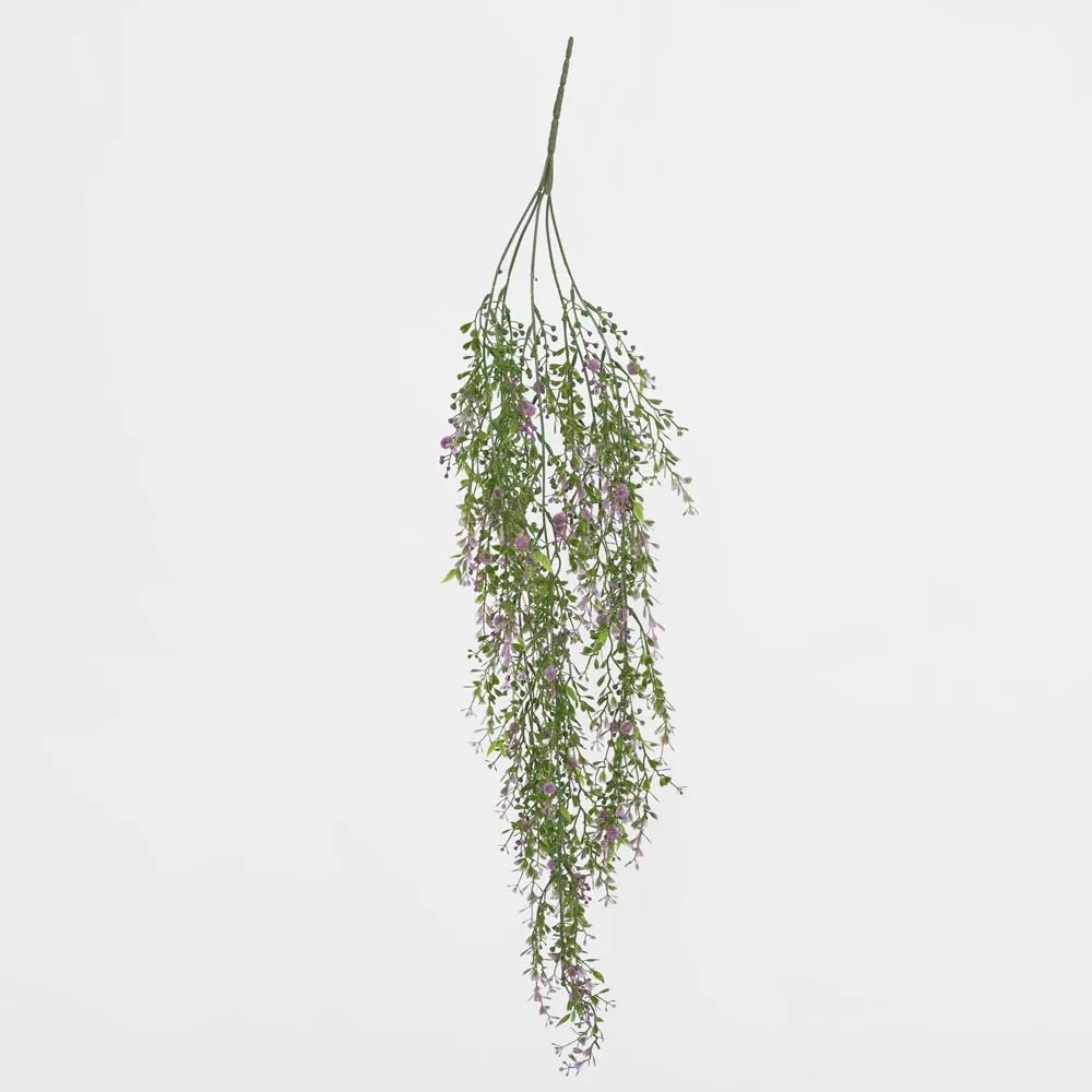 Faux Purple Berries Boxwood Hanging Vine - Suzie Anderson Home
