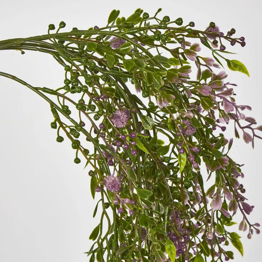 Faux Purple Berries Boxwood Hanging Vine - Suzie Anderson Home