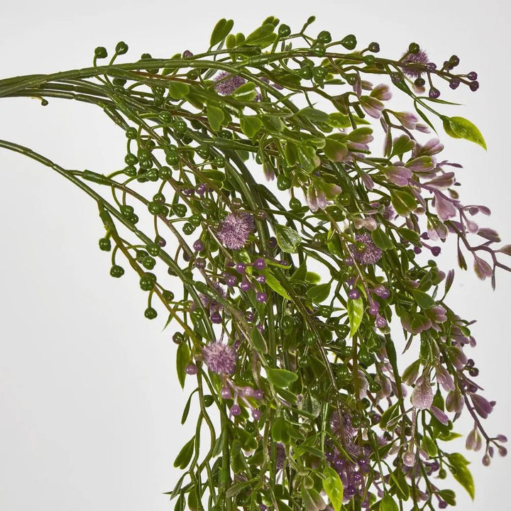 Faux Purple Berries Boxwood Hanging Vine - Suzie Anderson Home