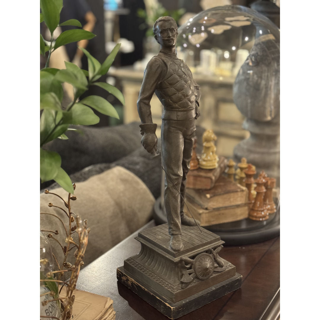 Vintage Spelter Statue | Fencer | Sourced in Belgium