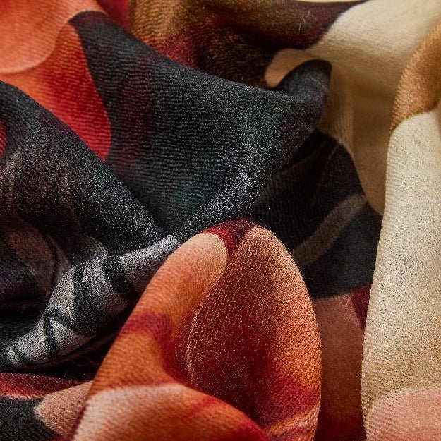 Fenna Floral Cashmere & Merino Wool Scarf – Lightweight Luxury Winter Wrap - Suzie Anderson Home