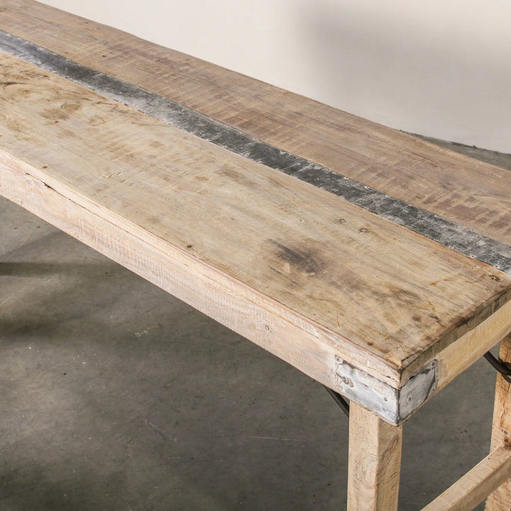 Rajasthan Console Table | Collapsible Legs | Bleached| W179 x D42 x H79cm