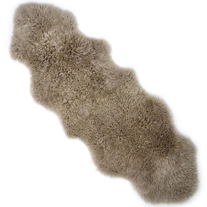 Fibre | Long Wool Curly Double Sheepskin Rug 60x180cm | Pelican - Suzie Anderson Home