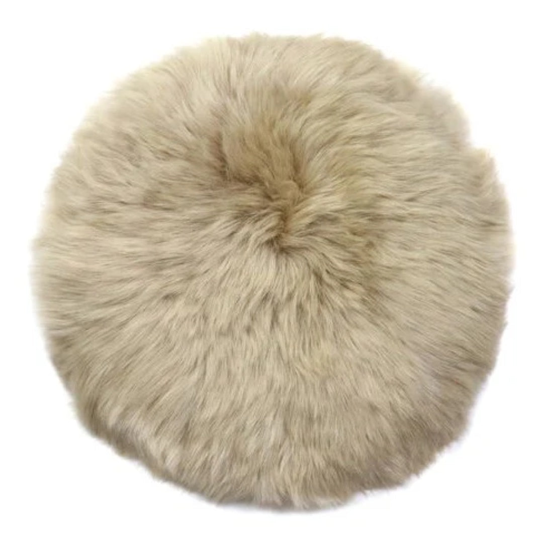 Fibre | Long Wool Sheepskin Seat / Arm Rest Circle 37cm | Nappa - Suzie Anderson Home