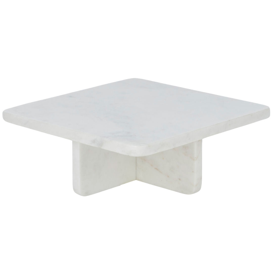 Fiora White Marble Footed Board | 25 x 10cm-Suzie Anderson Home