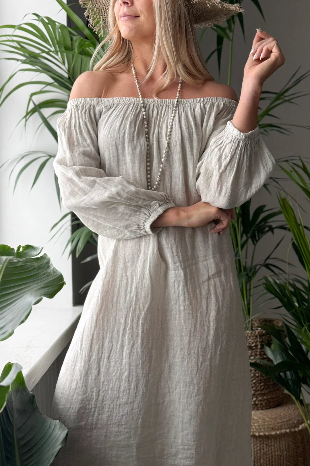 Bypias | First Love Linen Dress | Taupe