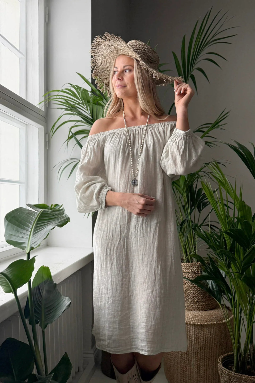 Bypias | First Love Linen Dress | Taupe