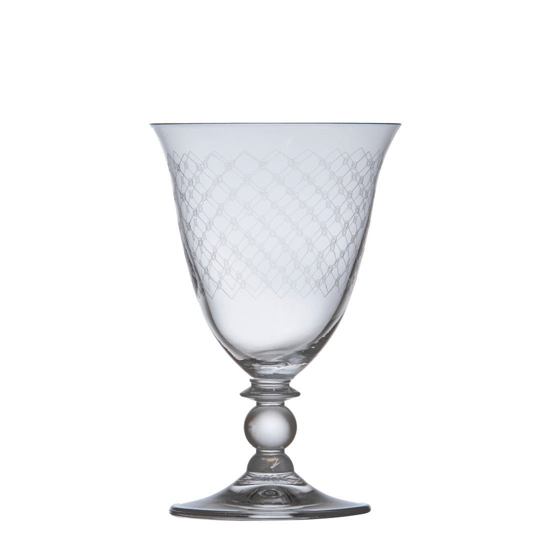 Fishnet Engraved Piana Wine Glass 260ml - Suzie Anderson Home