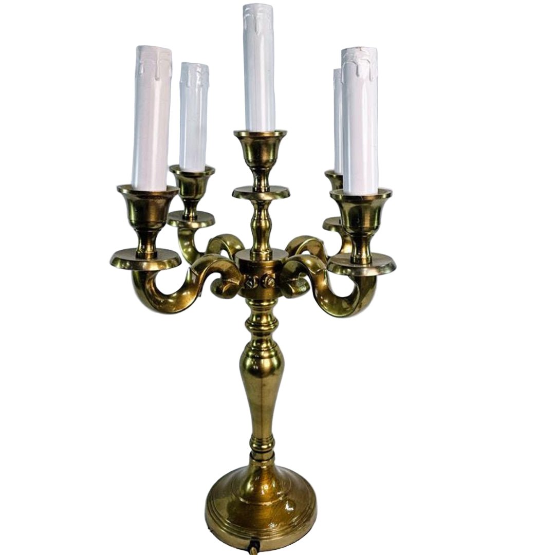 Five Light Brass Candle Lamp - Suzie Anderson Home