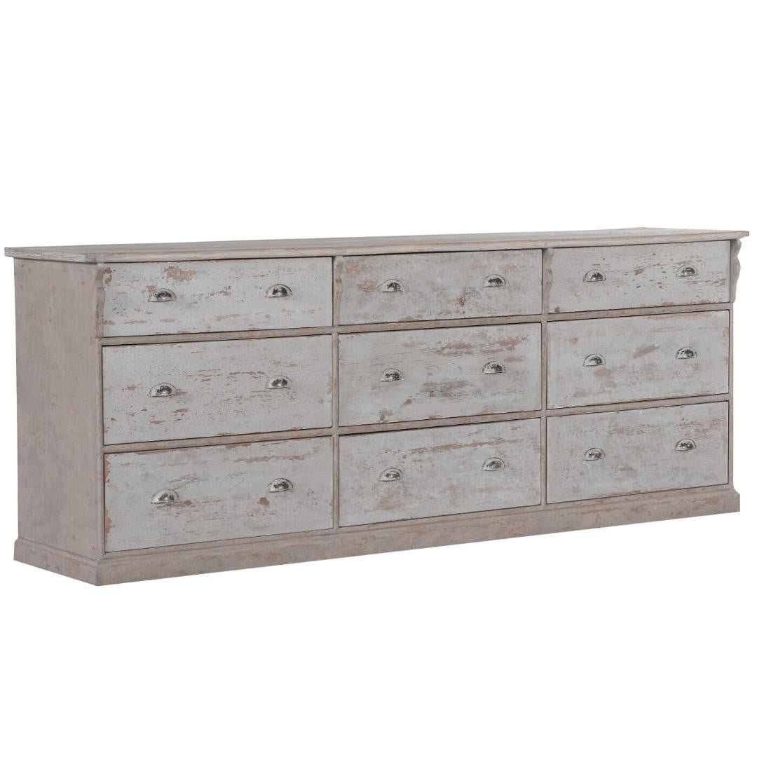FLAMANT BELGIUM | Chest of 9 Drawers Larsson | 216cm L x 82Hcm x 50cm D - Suzie Anderson Home