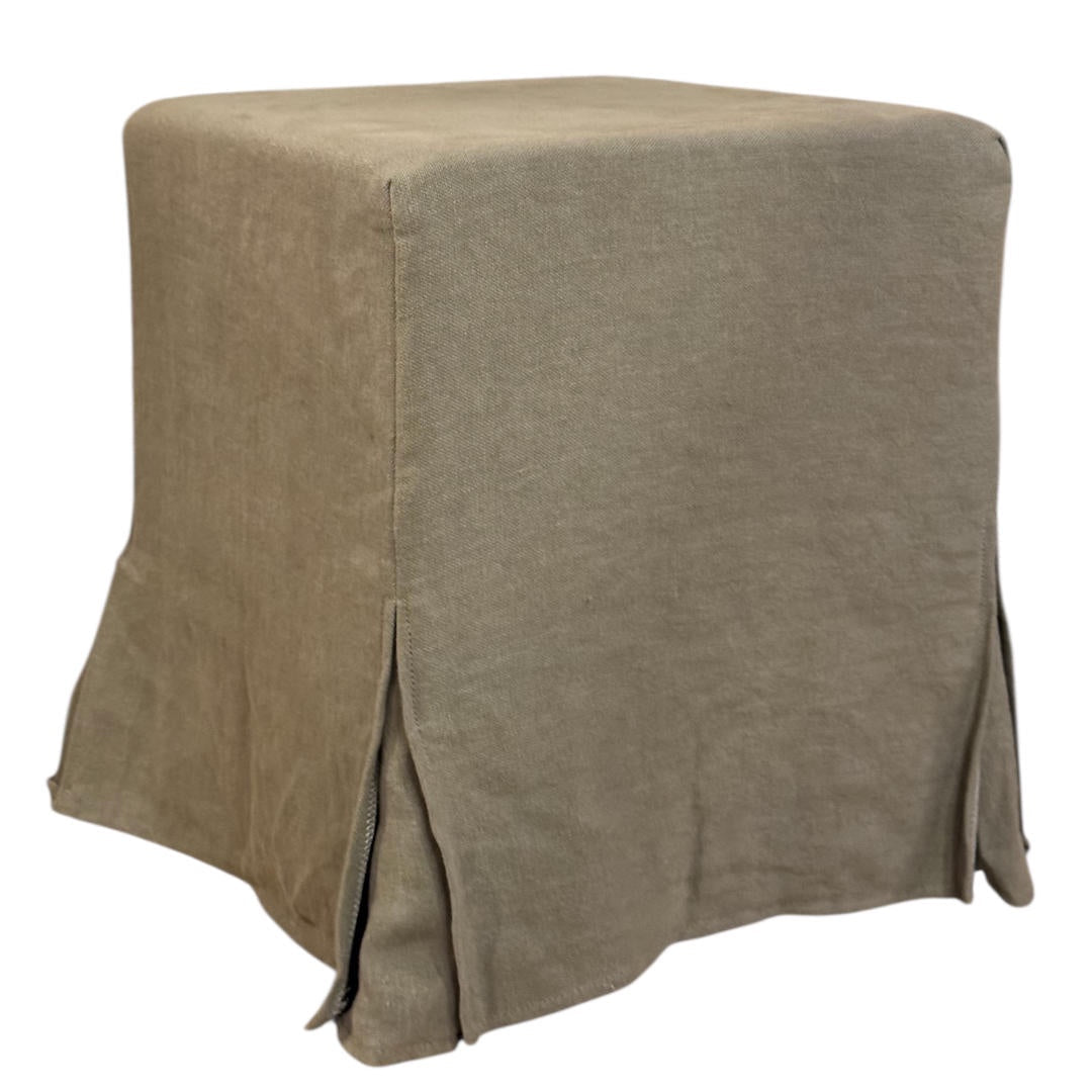 FLAMANT BELGIUM | SAGE GREEN FOOTSTOOL CUBE 50X50 COVER LONG - Suzie Anderson Home