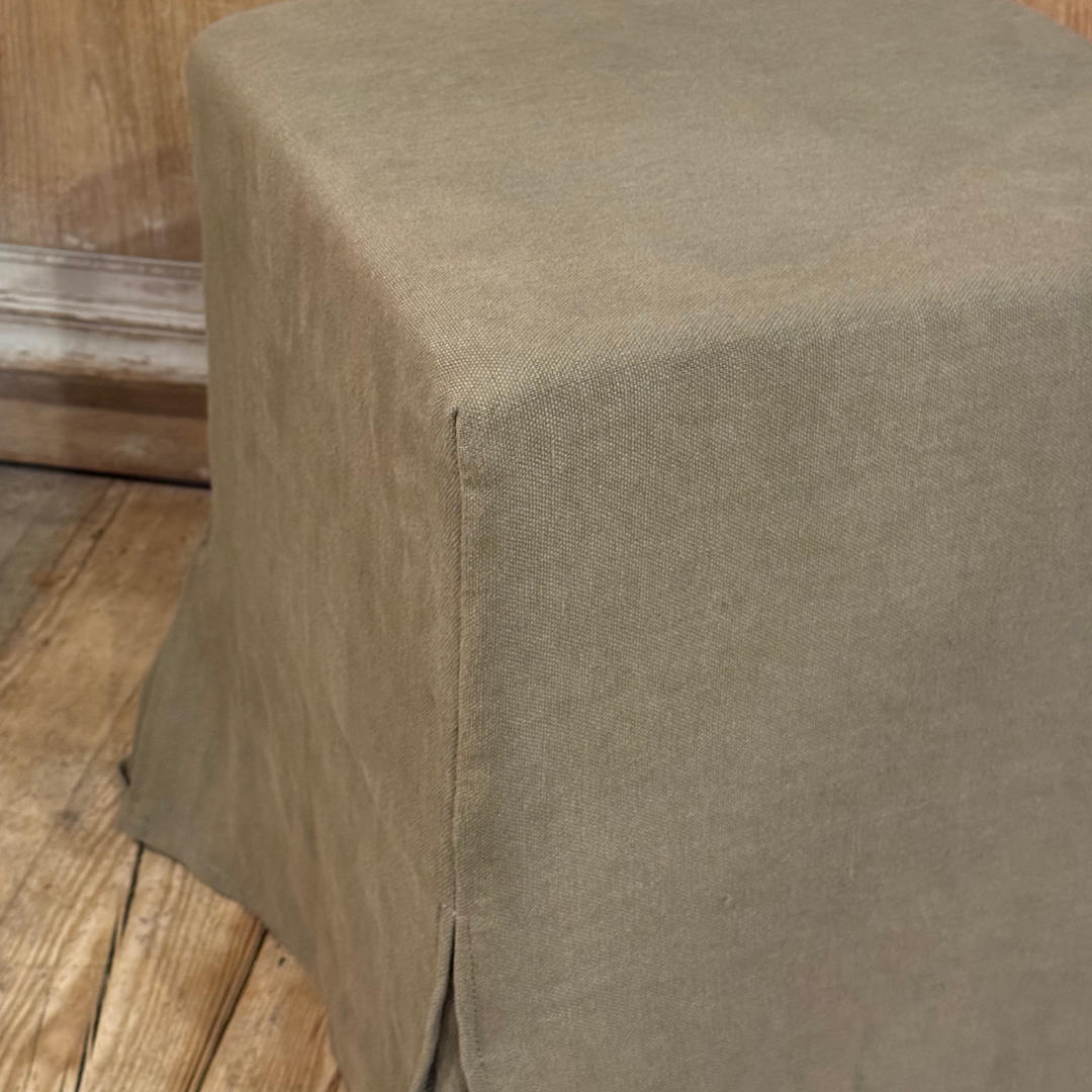 FLAMANT BELGIUM | SAGE GREEN FOOTSTOOL CUBE 50X50 COVER LONG - Suzie Anderson Home