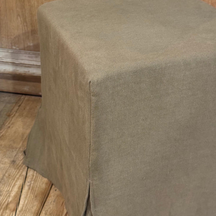 FLAMANT BELGIUM | SAGE GREEN FOOTSTOOL CUBE 50X50 COVER LONG - Suzie Anderson Home