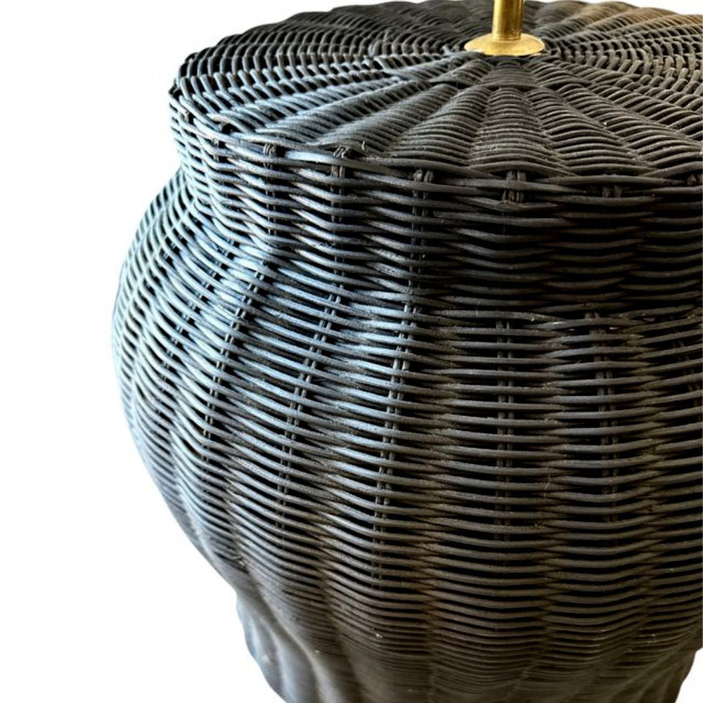 Flamant Rattan Lamp Base | Black (Shade Sold Separately) - Suzie Anderson Home