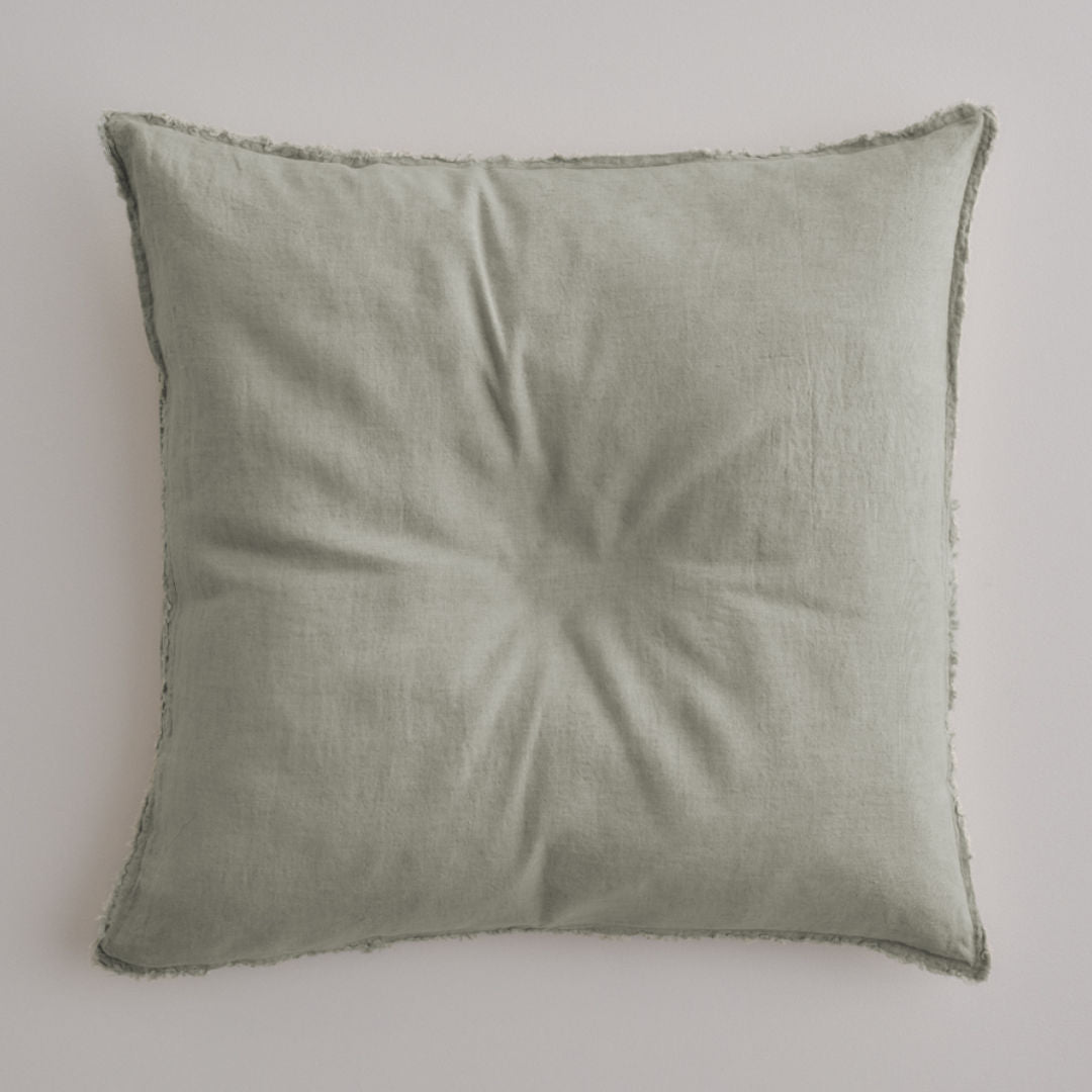 Flocca Euro Linen Pillowcase | Argent - Suzie Anderson Home