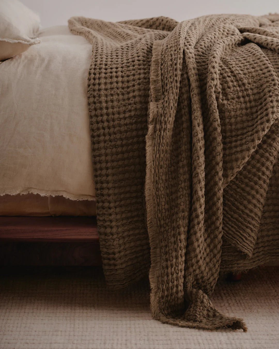 Flocca Linen Blanket | Bere | 230x260cm - Suzie Anderson Home
