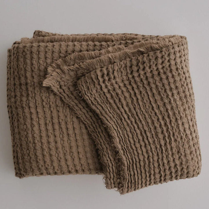 Flocca Linen Blanket | Bere | 230x260cm - Suzie Anderson Home