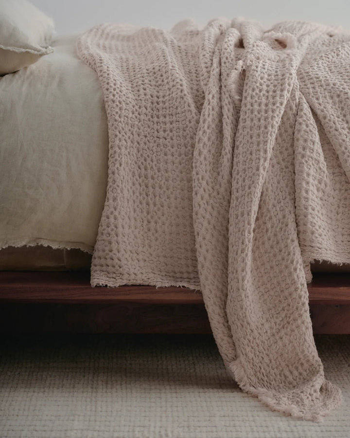 Flocca Linen Blanket | Floss | 230x260cm - Suzie Anderson Home
