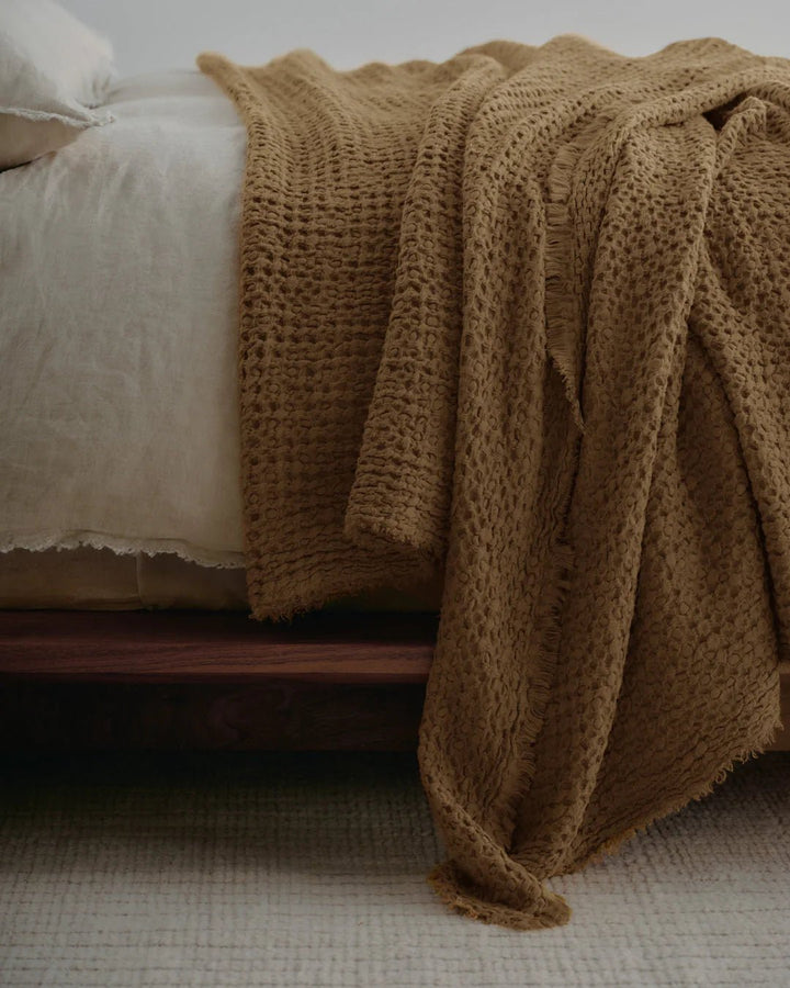 Flocca Linen Blanket | Russo | 260cm x 230cm - Suzie Anderson Home