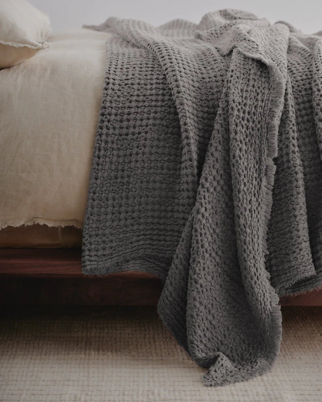 Flocca Linen Blanket | Tempest | 230x260cm - Suzie Anderson Home