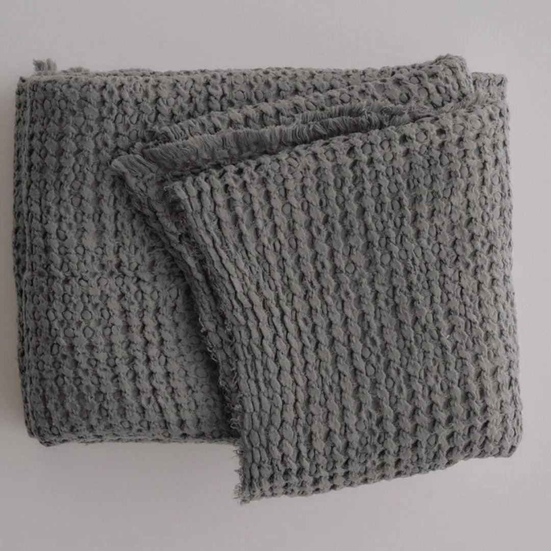 Flocca Linen Blanket | Tempest | 230x260cm - Suzie Anderson Home