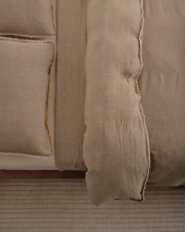 Flocca Standard Linen Pillowcase | Brun - Suzie Anderson Home