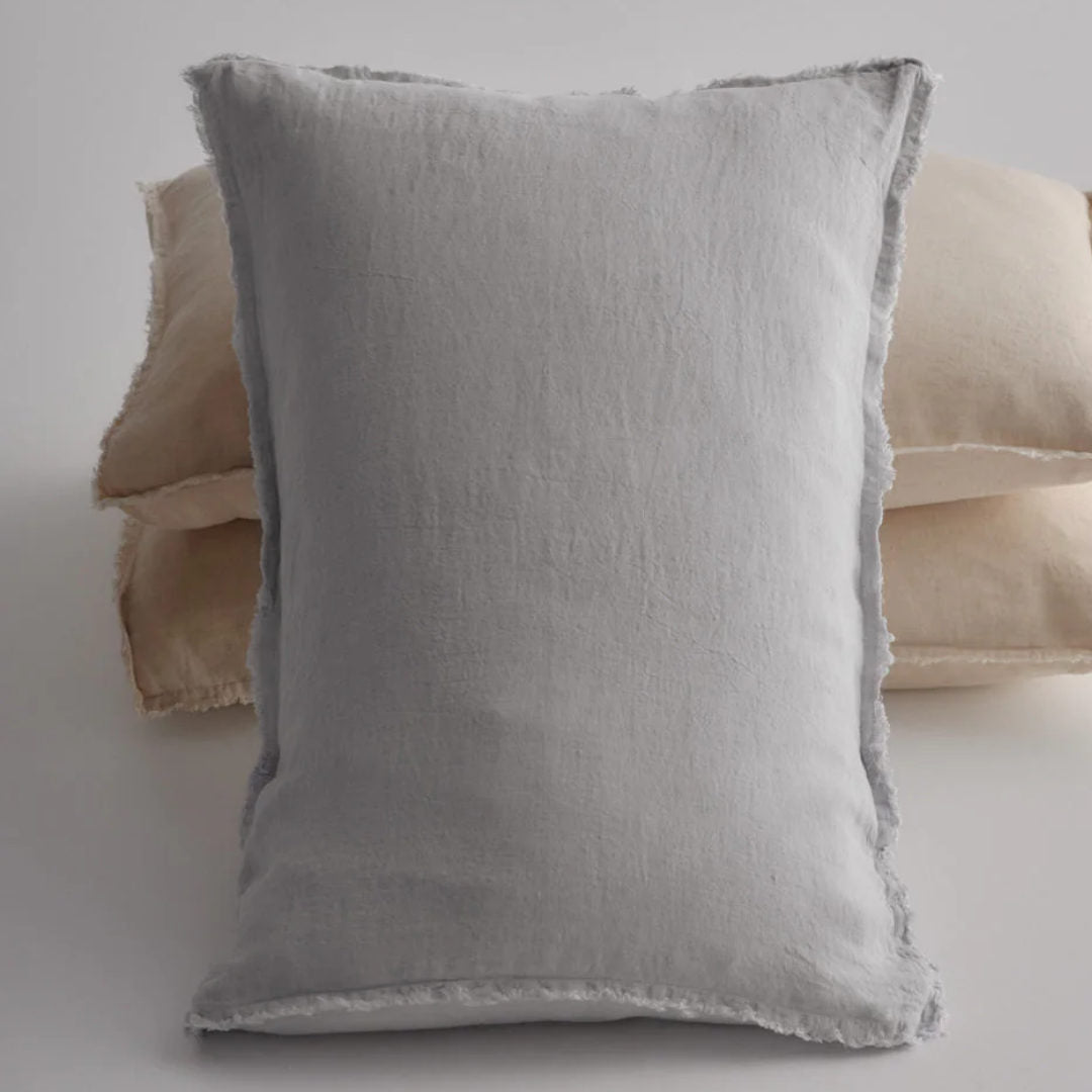 Flocca Standard Linen Pillowcase | Fog - Suzie Anderson Home