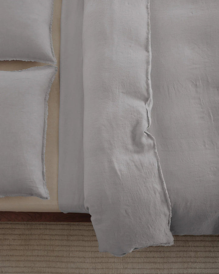 Flocca Standard Linen Pillowcase | Fog - Suzie Anderson Home