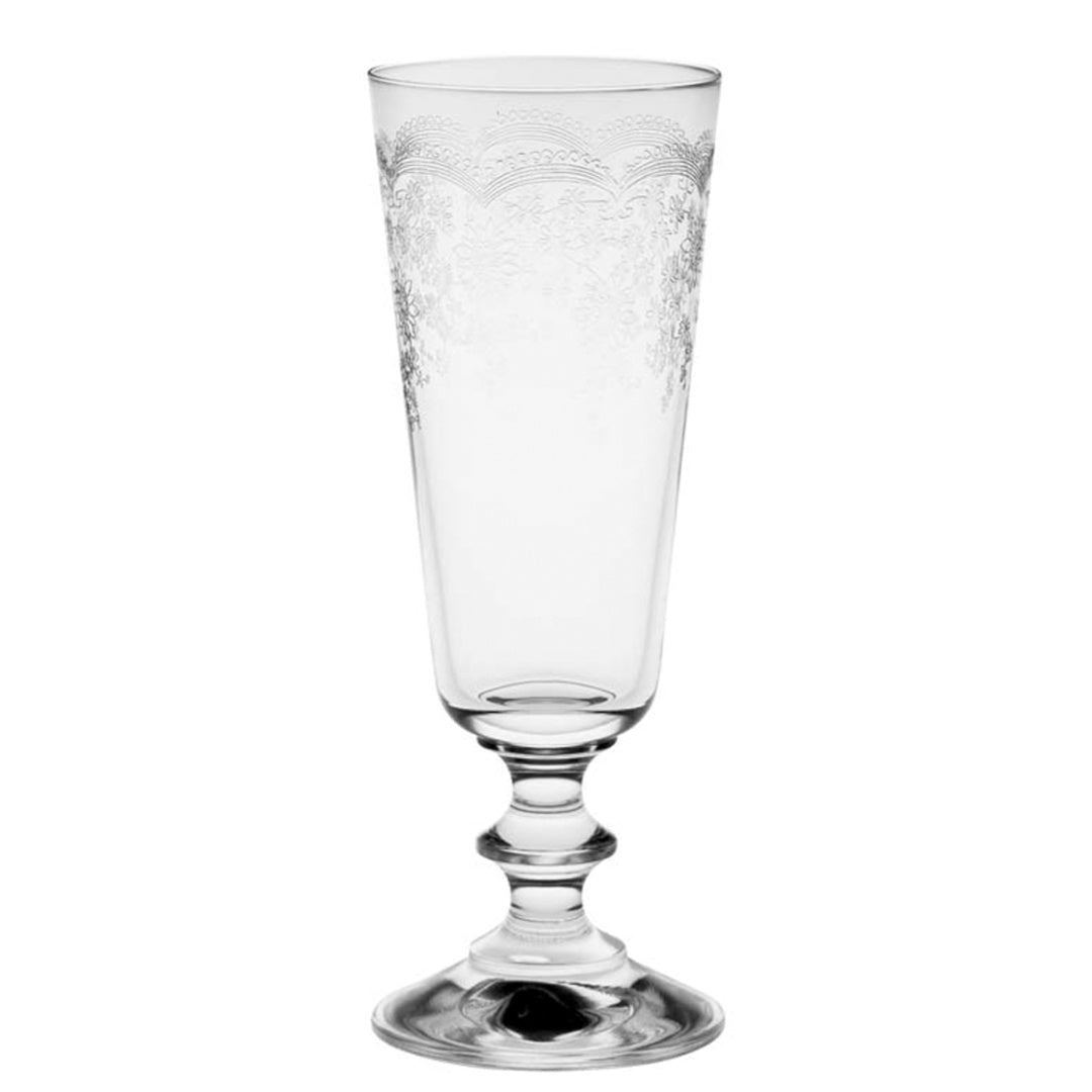 Floral Engraved France Champagne Flute 160ml - Suzie Anderson Home