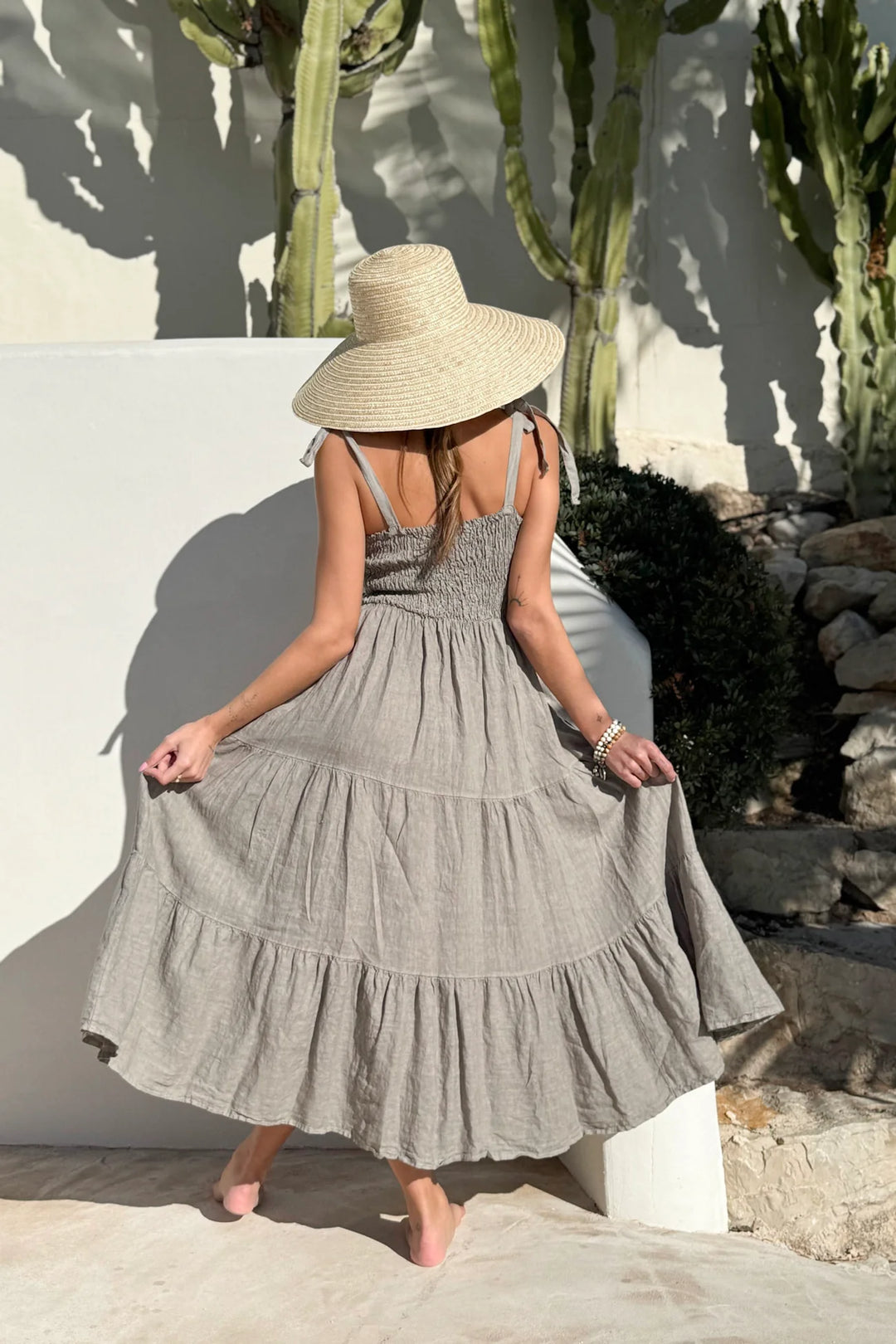 Bypias | Florentino Linen Dress | Taupe