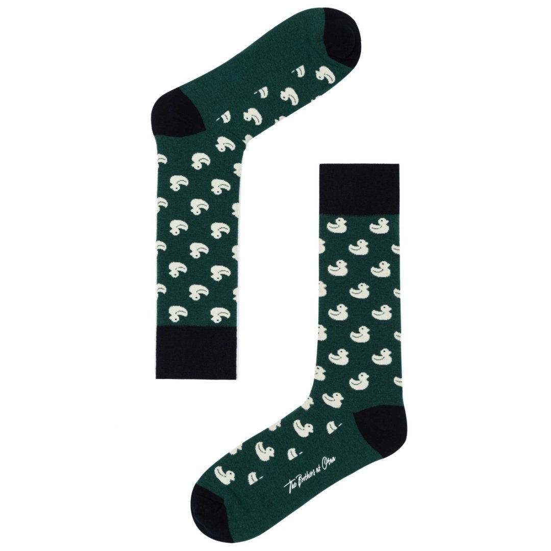Forest Green Duckling Cotton Blend Socks - Suzie Anderson Home