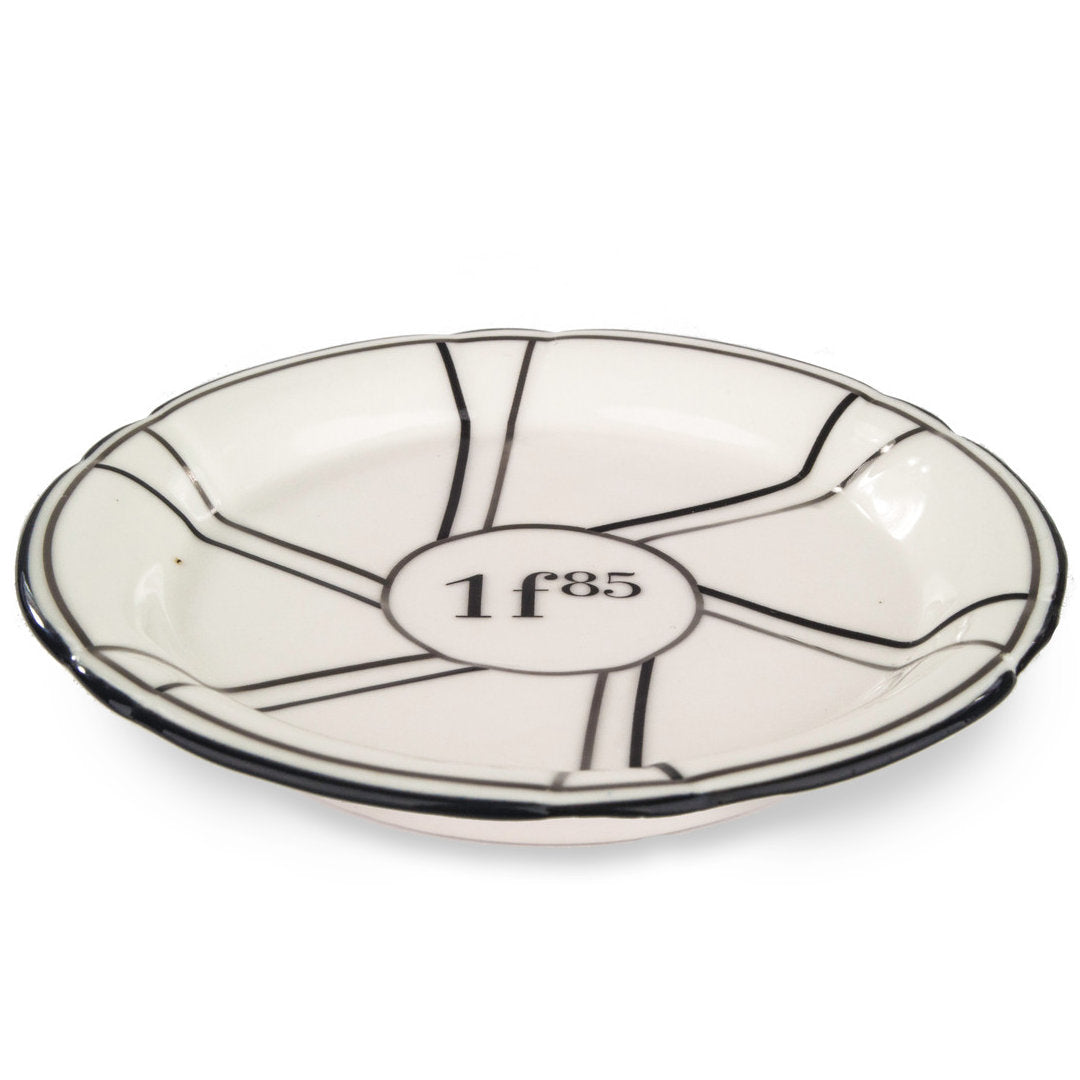French Bistro Porcelain Saucer | Black & Silver-Suzie Anderson Home
