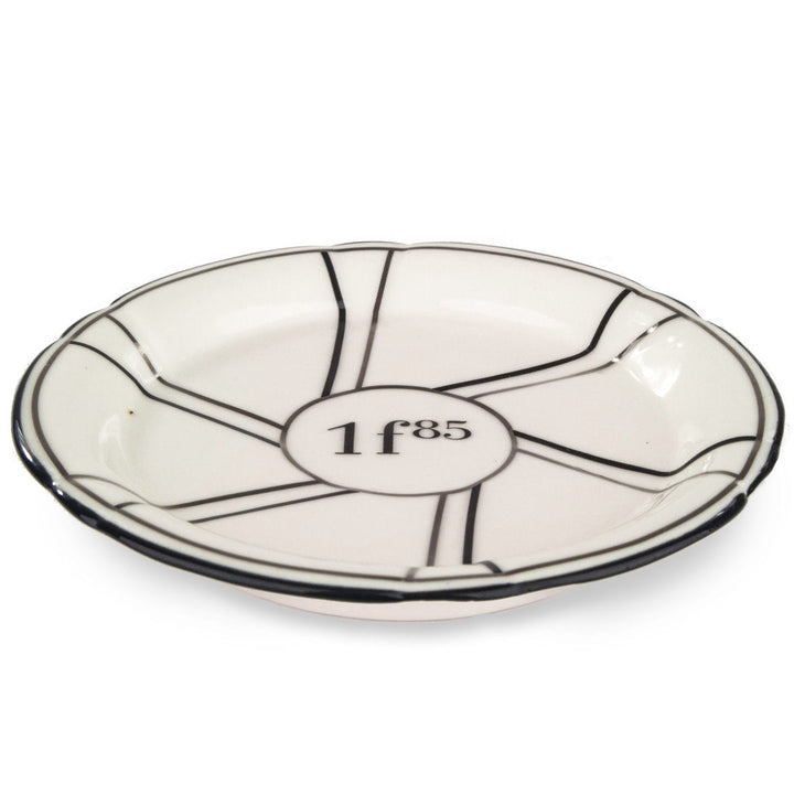 French Bistro Porcelain Saucer | Black & Silver-Suzie Anderson Home