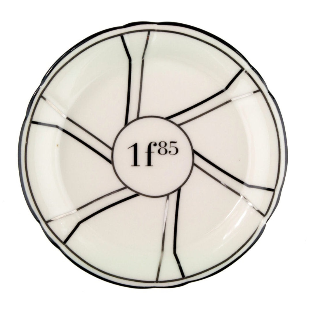 French Bistro Porcelain Saucer | Black & Silver-Suzie Anderson Home