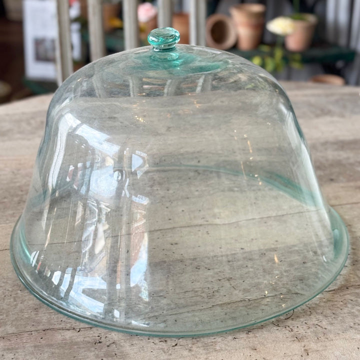 French Antique Glass Jardin Cloche | 34cm H x 45cm Diameter