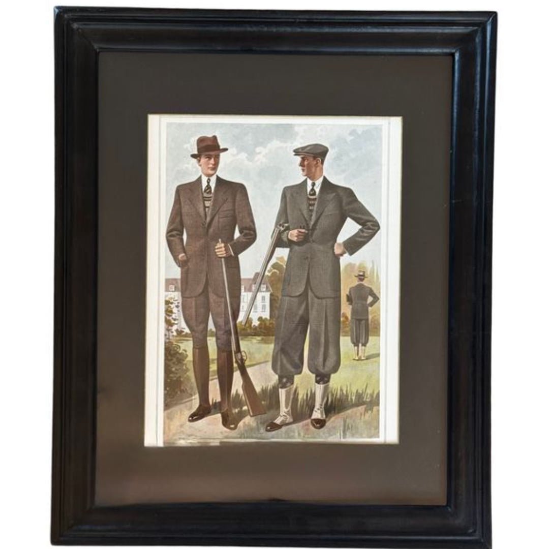 French Lithograph | Gentlemen Hunting | D - Suzie Anderson Home
