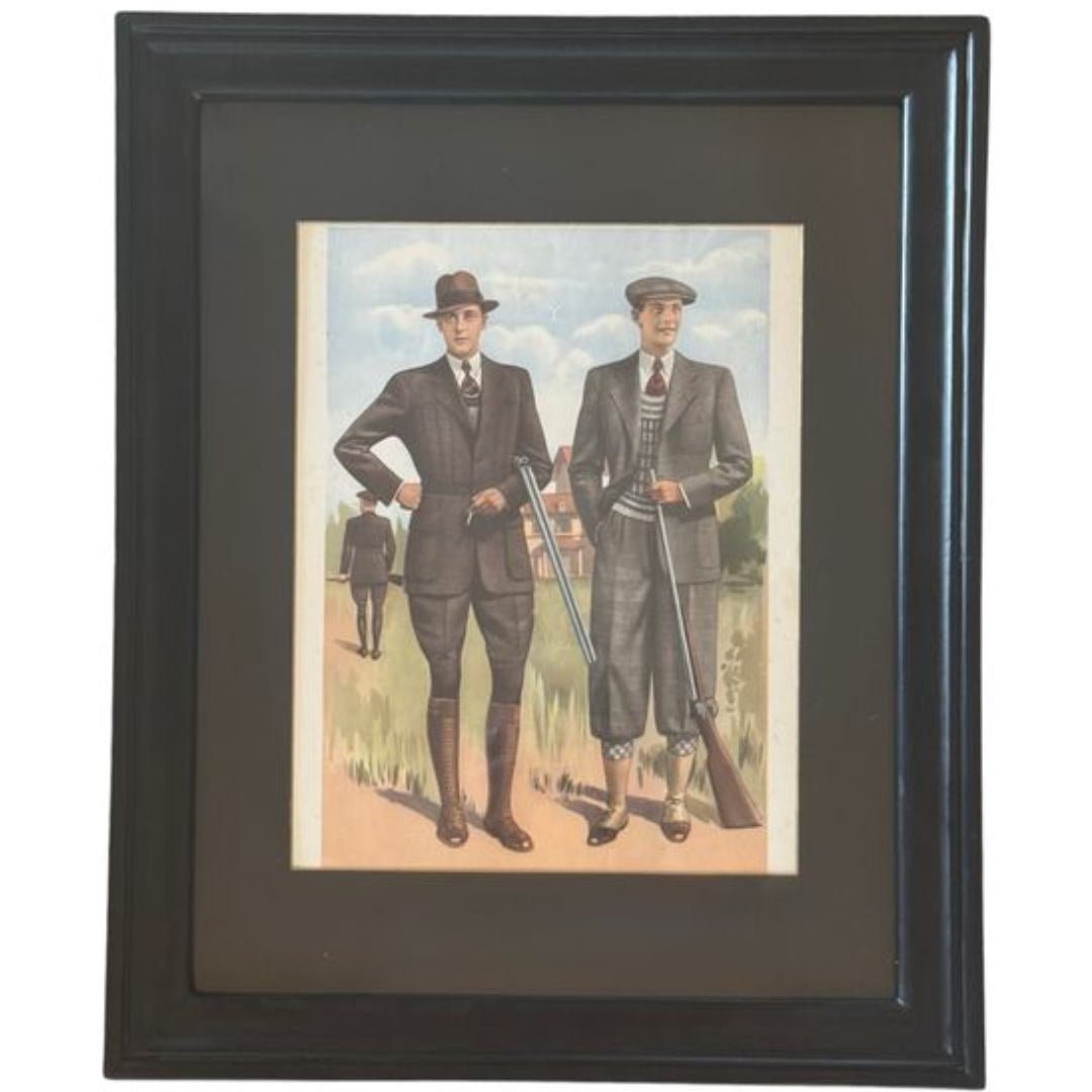 French Lithograph | Gentlemen Hunting | E - Suzie Anderson Home