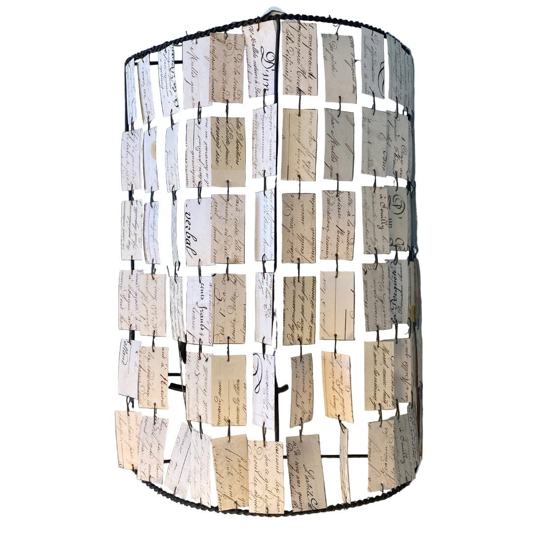 French Paper Wall Manuscripts Wall Sconce | W27 x H35cm - Suzie Anderson Home