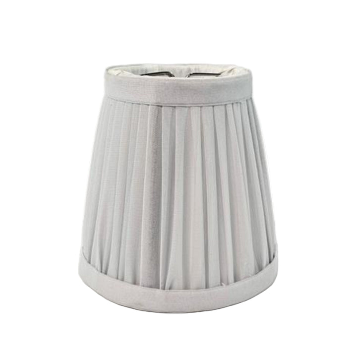 Gray pleated lampshade on a white background