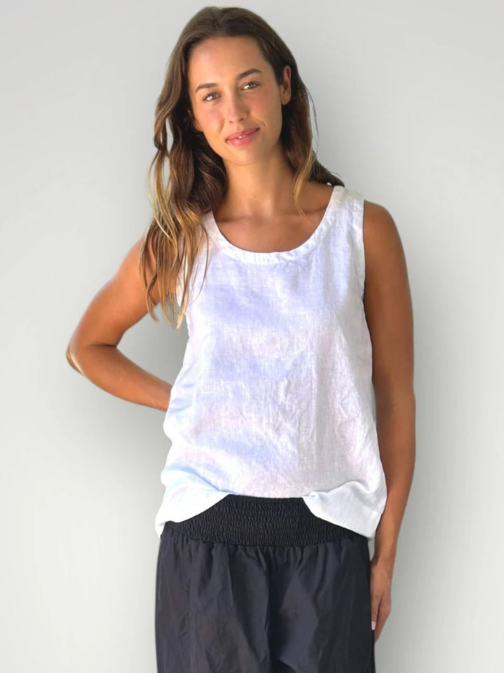 Frockk | Alice Linen Tank | White - Suzie Anderson Home
