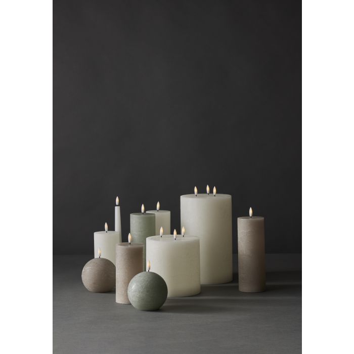 Hughe LED Pillar Candle | Taupe | 20cm