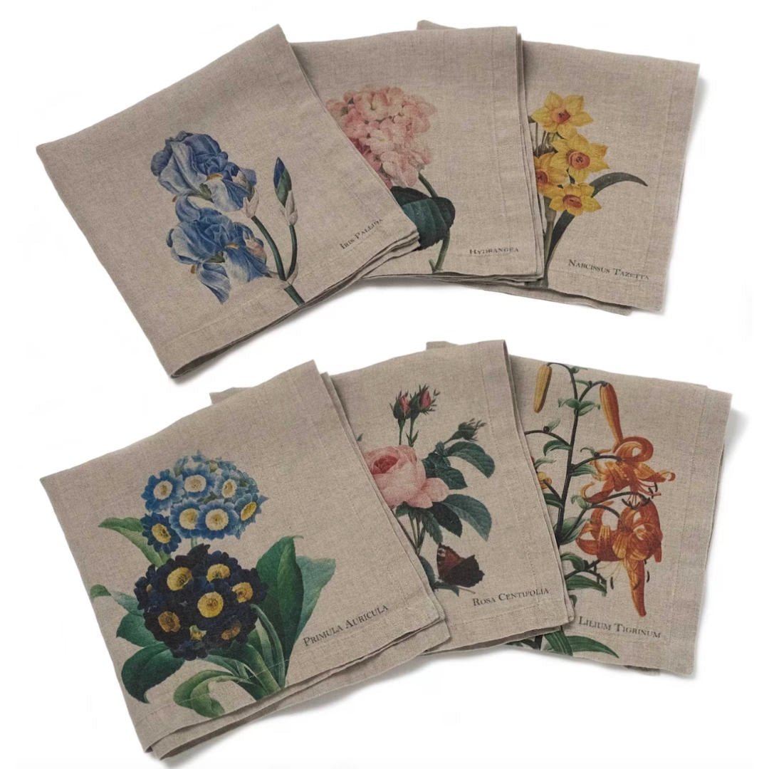 Garden Flowers | Linen Napkins | Set of 6 Mixed - Suzie Anderson Home
